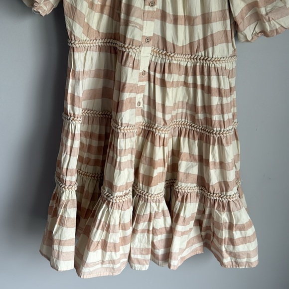 Anthropologie Let Me Be Embroidered Tiered Mini Dress Small - Picture 4 of 15